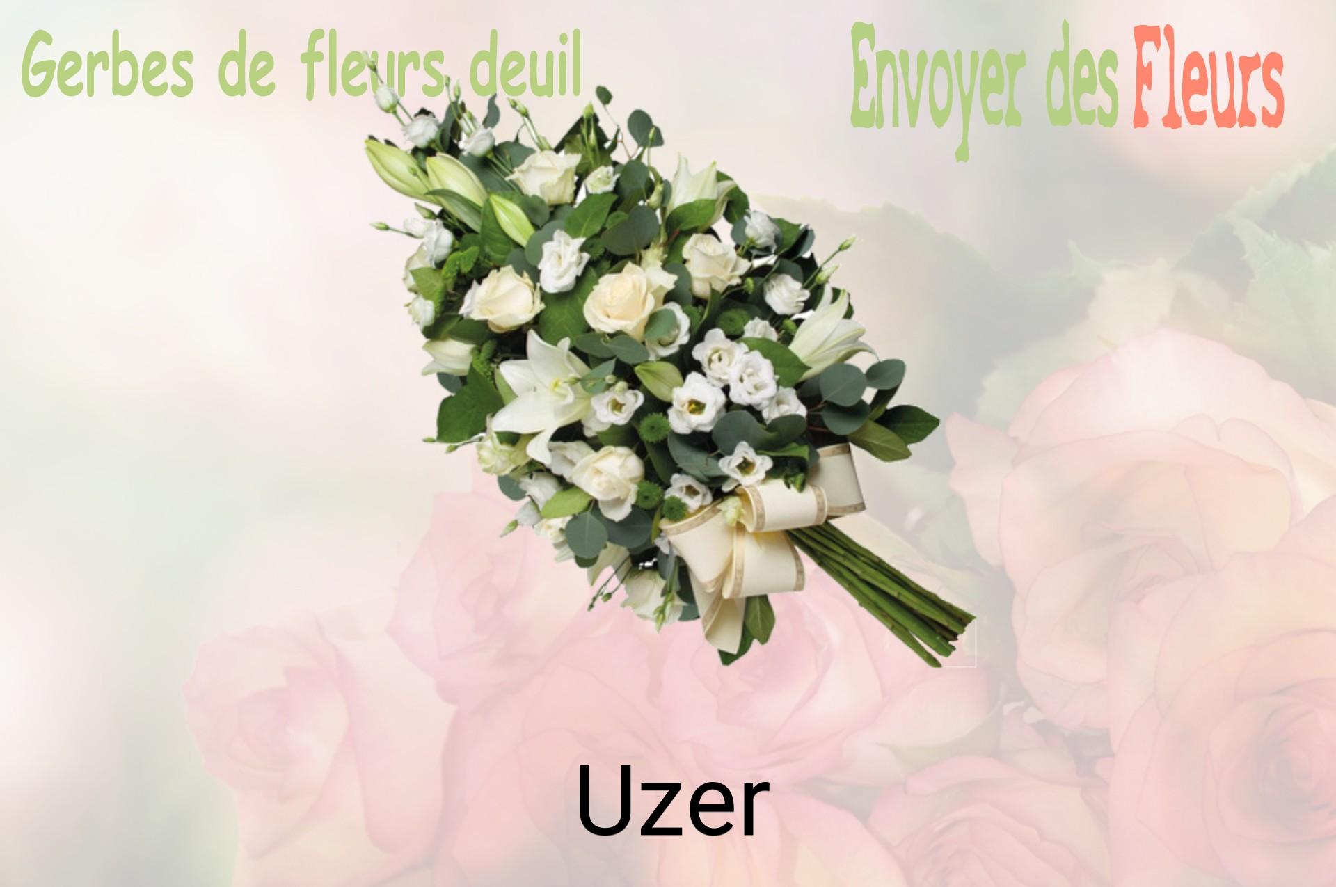 Gerbe de fleurs de deuil livrée à Uzer